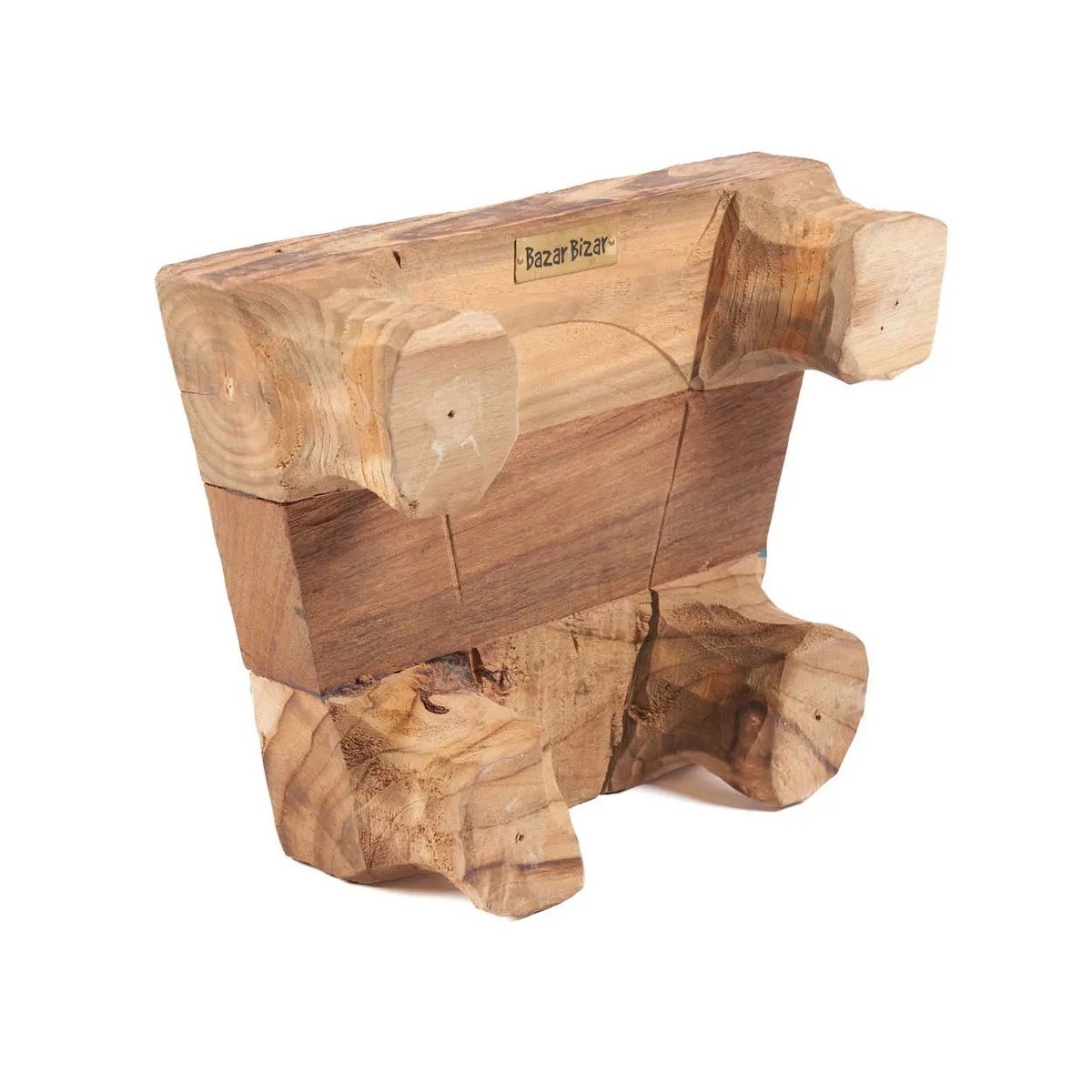 Plateau en teck massif Yummy Tray – Naturel – Pieds Surelevés | Bazar Bizar
