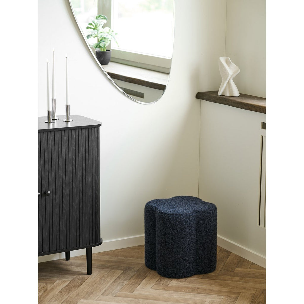 Pouf rond Durban bleu Ø 42 × H 38 cm