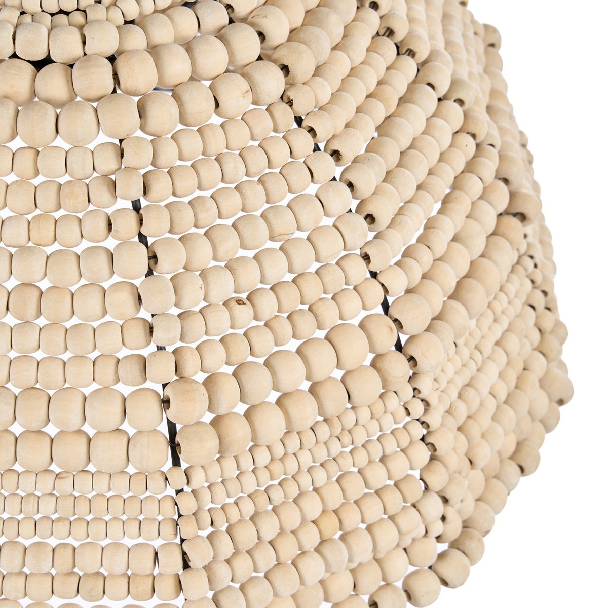 Suspension dôme en perles de bois – Naturel | Bazar Bizar