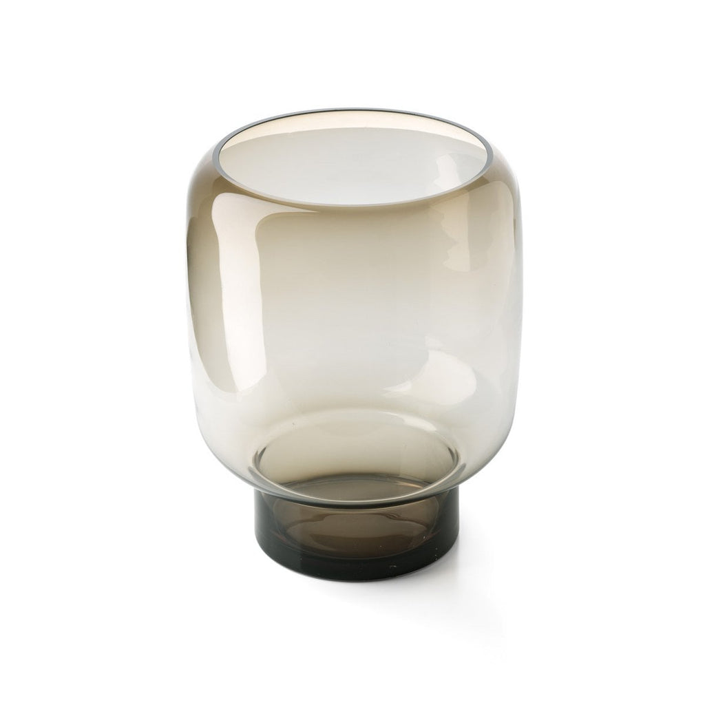 Vase Smoky Cube en verre fumé brun 30 cm