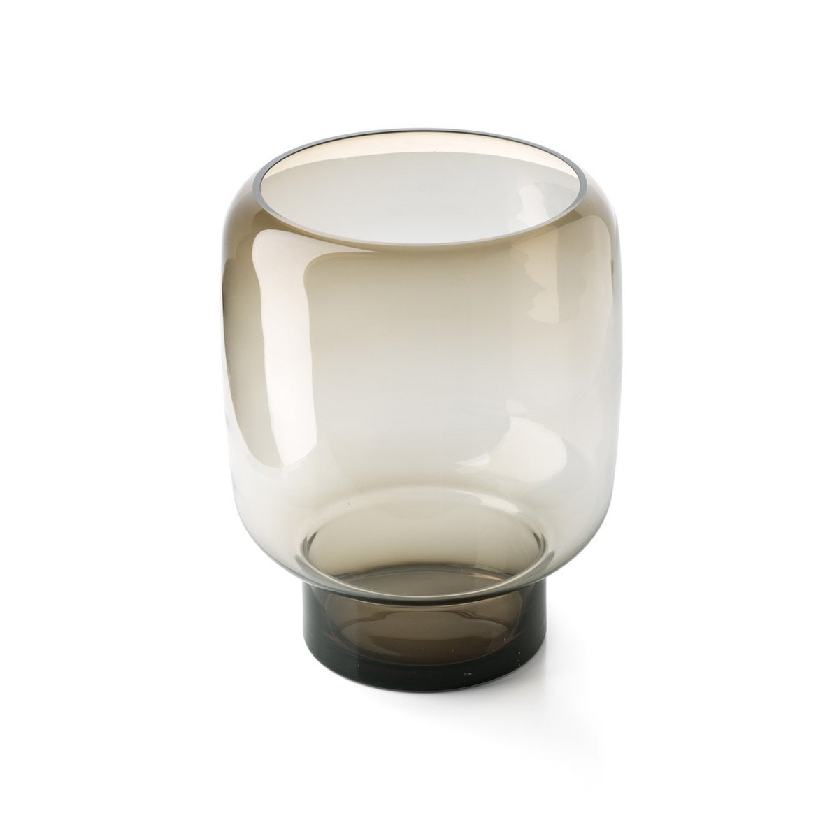 Vase Smoky Cube en verre fumé brun 30 cm