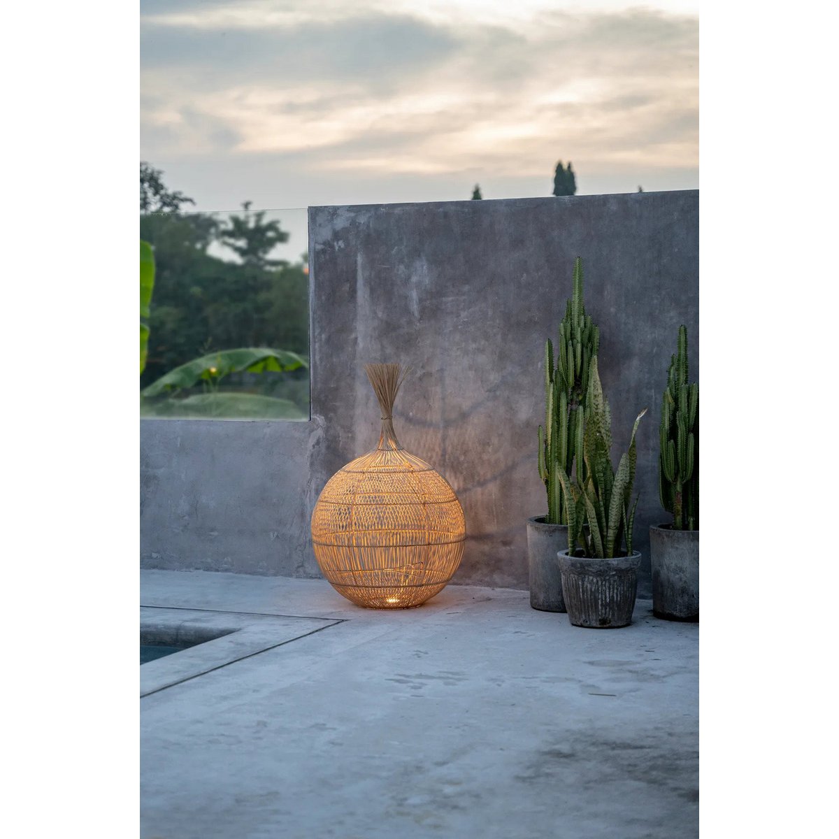 Lampadaire ou suspension en rotin Wonton – Naturel | Bazar Bizar