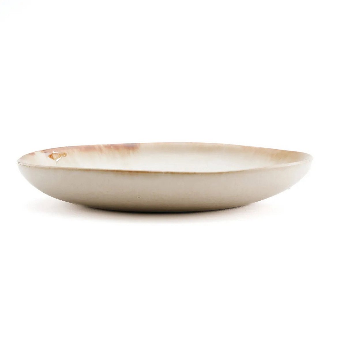 Assiette apéritif en grès Cascais – Blanc & Or | Bazar Bizar