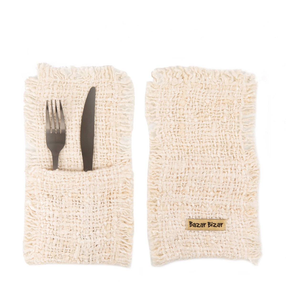 Porte-couverts Oh My Gee crème en coton 25 cm