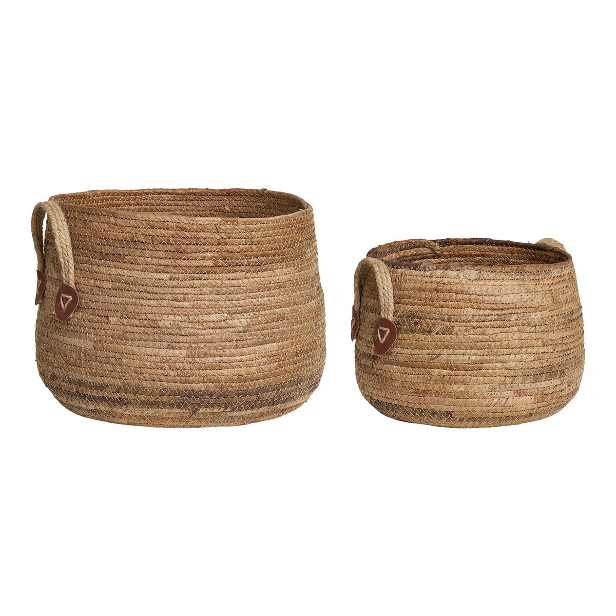 Paniers Aoste en Feuille de Bananier Naturel - Lot de 2