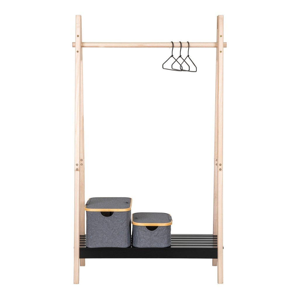 Portant Torino - Naturel/Noir, MDF/Paulownia, 94,5x39x170 cm