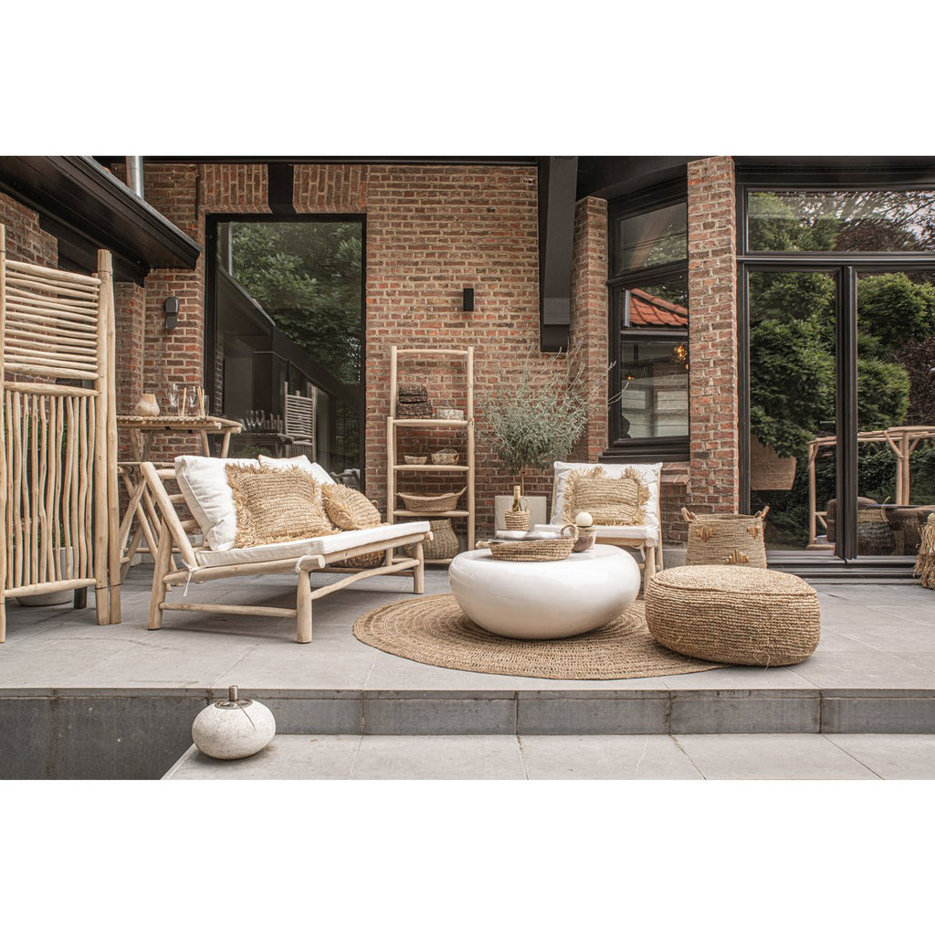 Pouf en raphia Flores – Naturel | Bazar Bizar