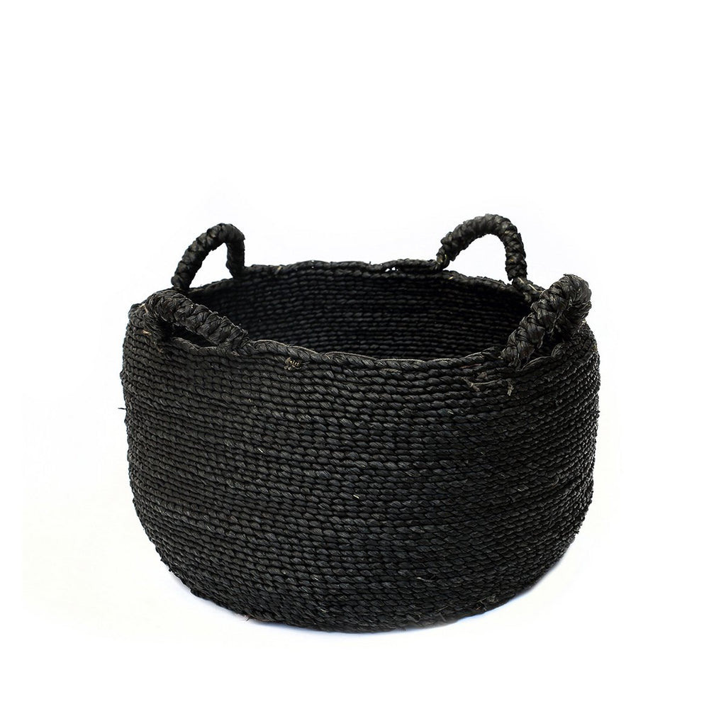 Panier de rangement en herbes marines Quatre Mains – Noir – M | Bazar Bizar