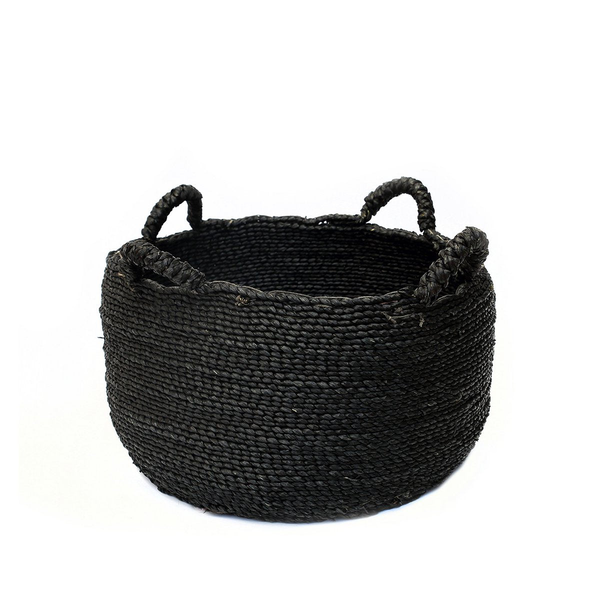 Panier de rangement en herbes marines Quatre Mains – Noir – M | Bazar Bizar