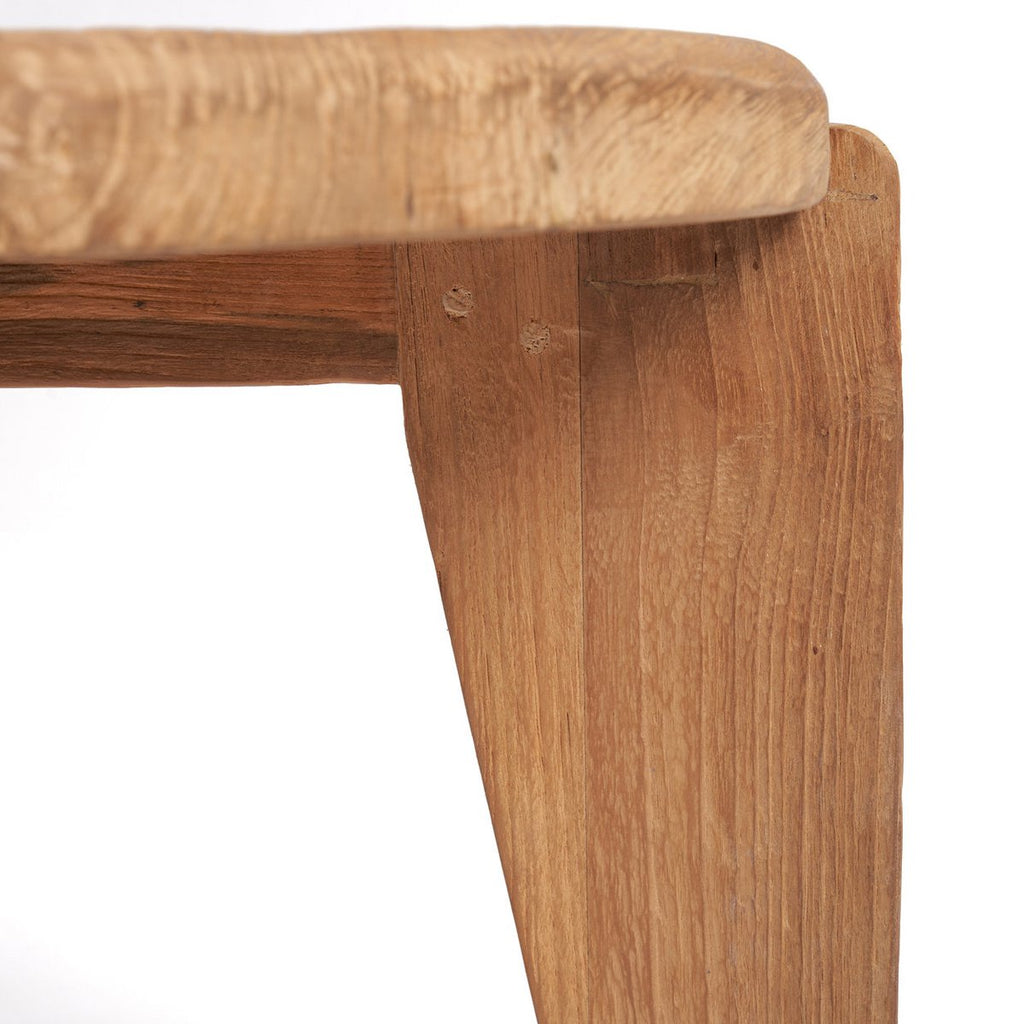 Table basse Wabi Sabi M en teck récupéré – Ø 60 cm