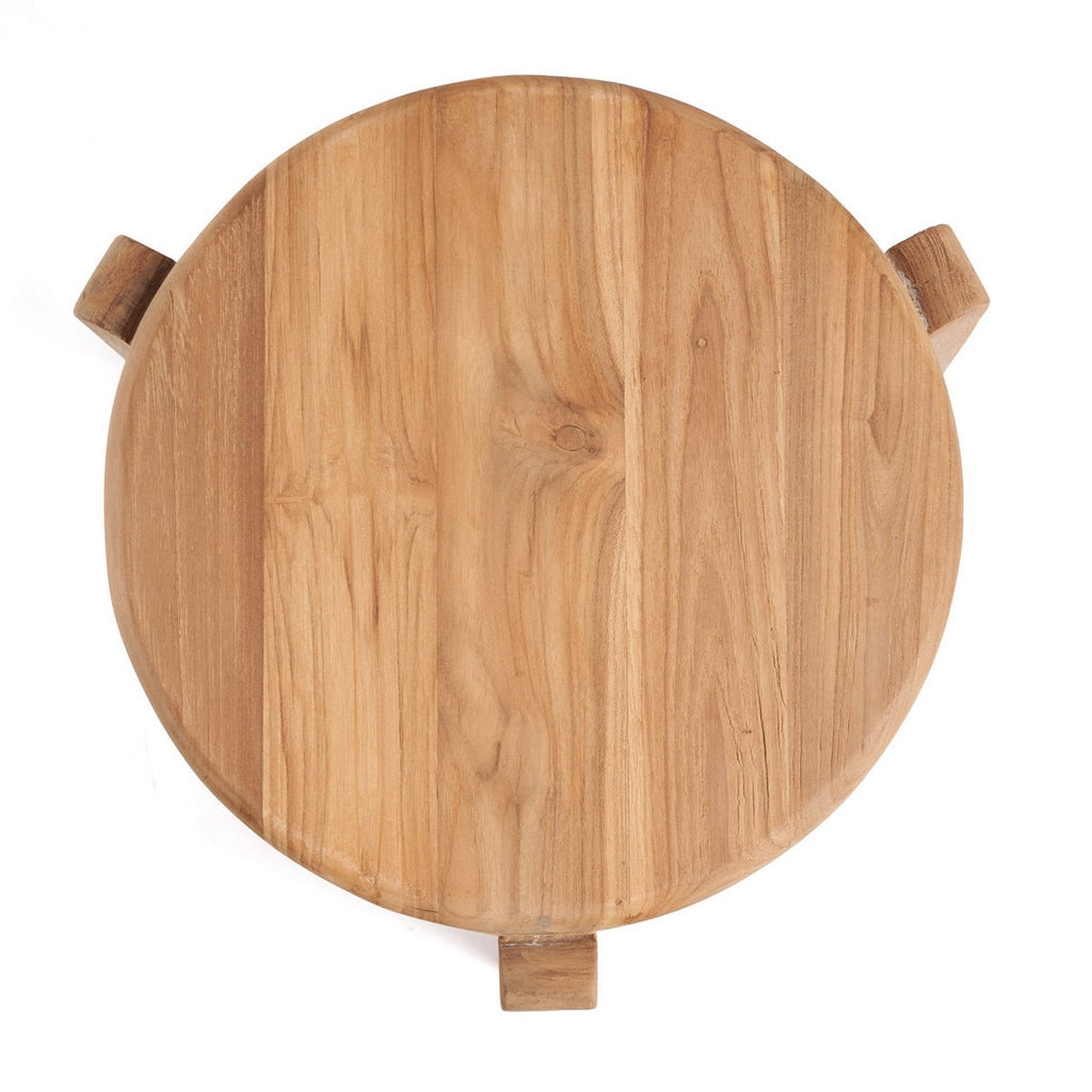 Table basse Wabi Sabi S en teck récupéré – Ø 50 cm