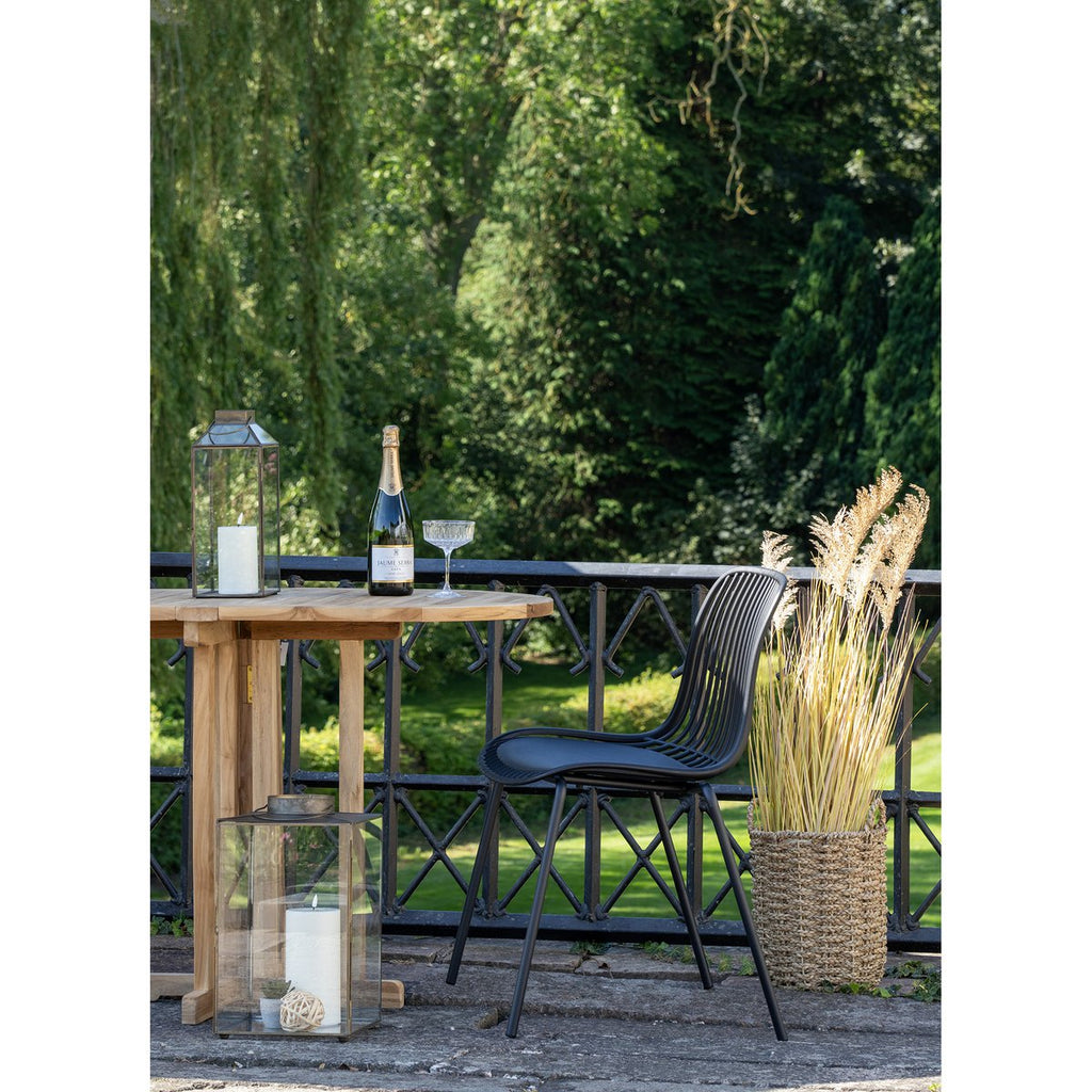 Chaise de jardin Branson – PP noir empilable (lot de 4)