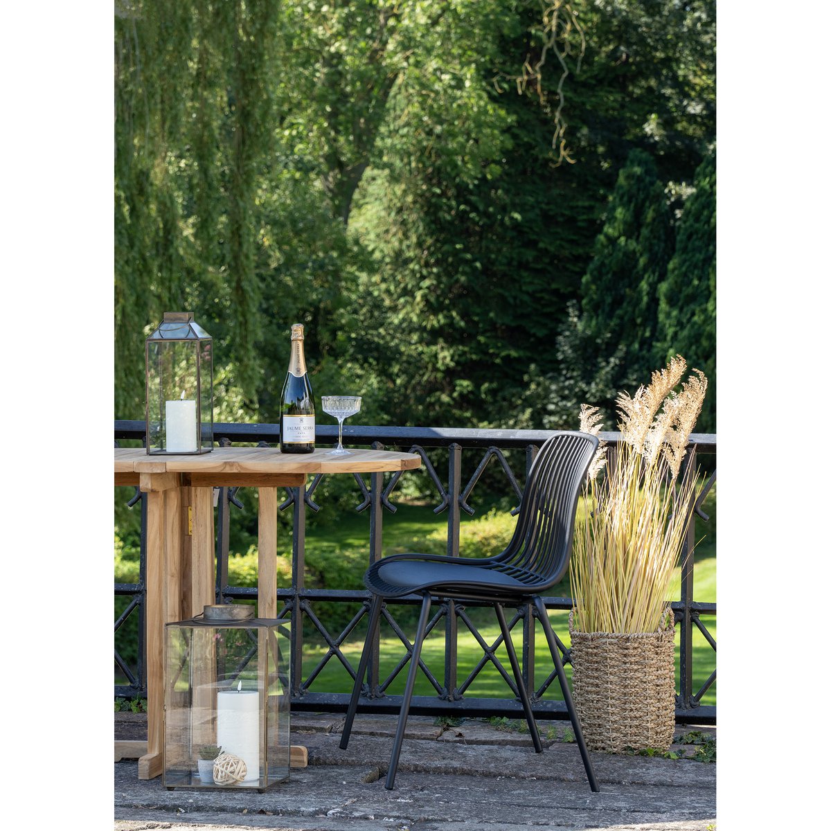 Chaise de jardin Branson – PP noir empilable (lot de 4)