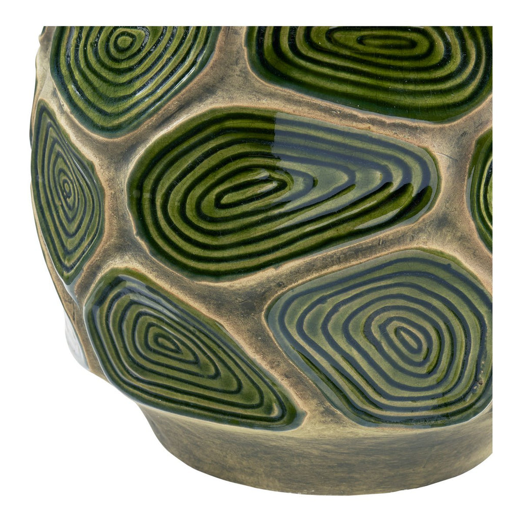 Pot de fleurs céramique vert forêt foncé et marron Ø 18 cm