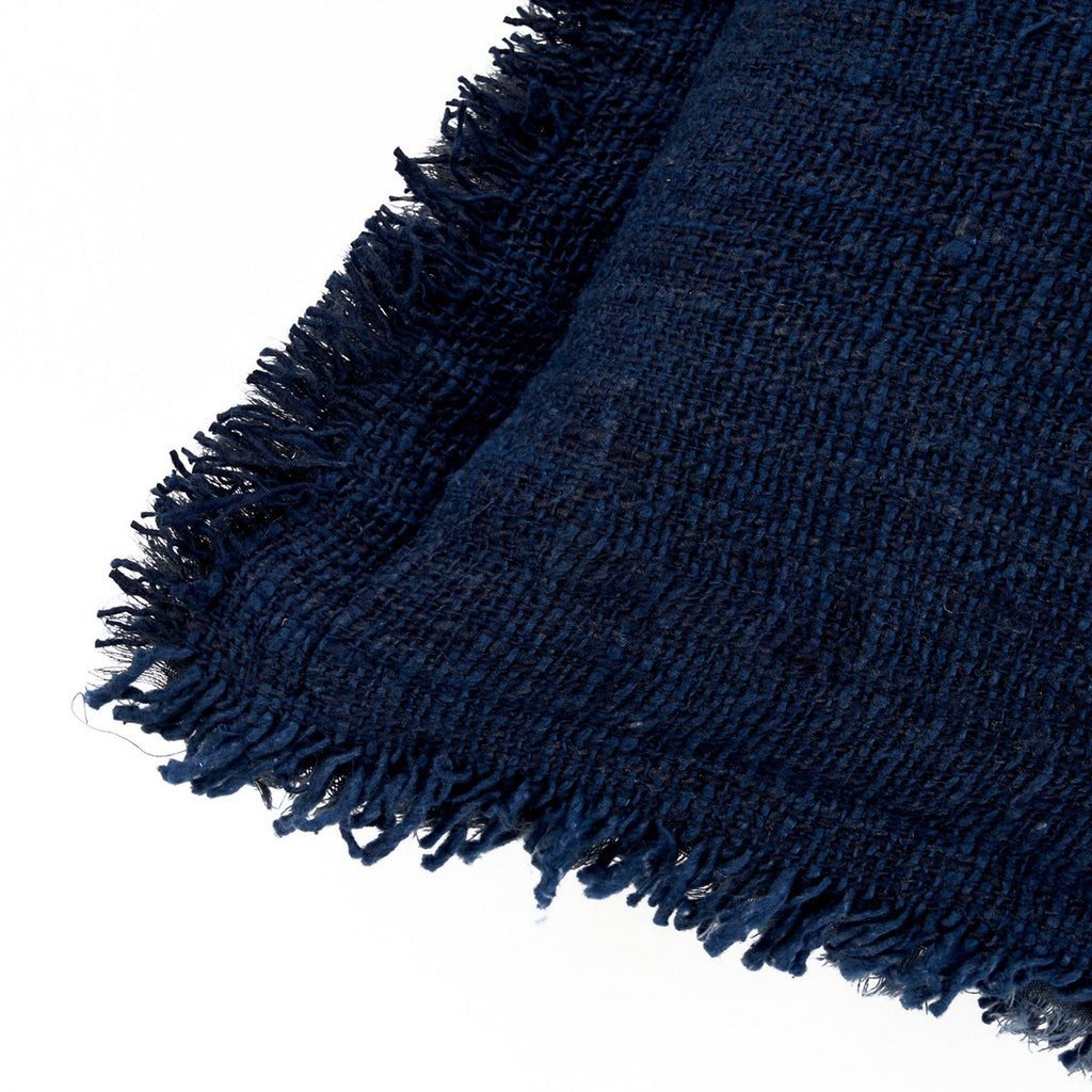 Housse de coussin Azure Fringe bleu 30 × 50 cm