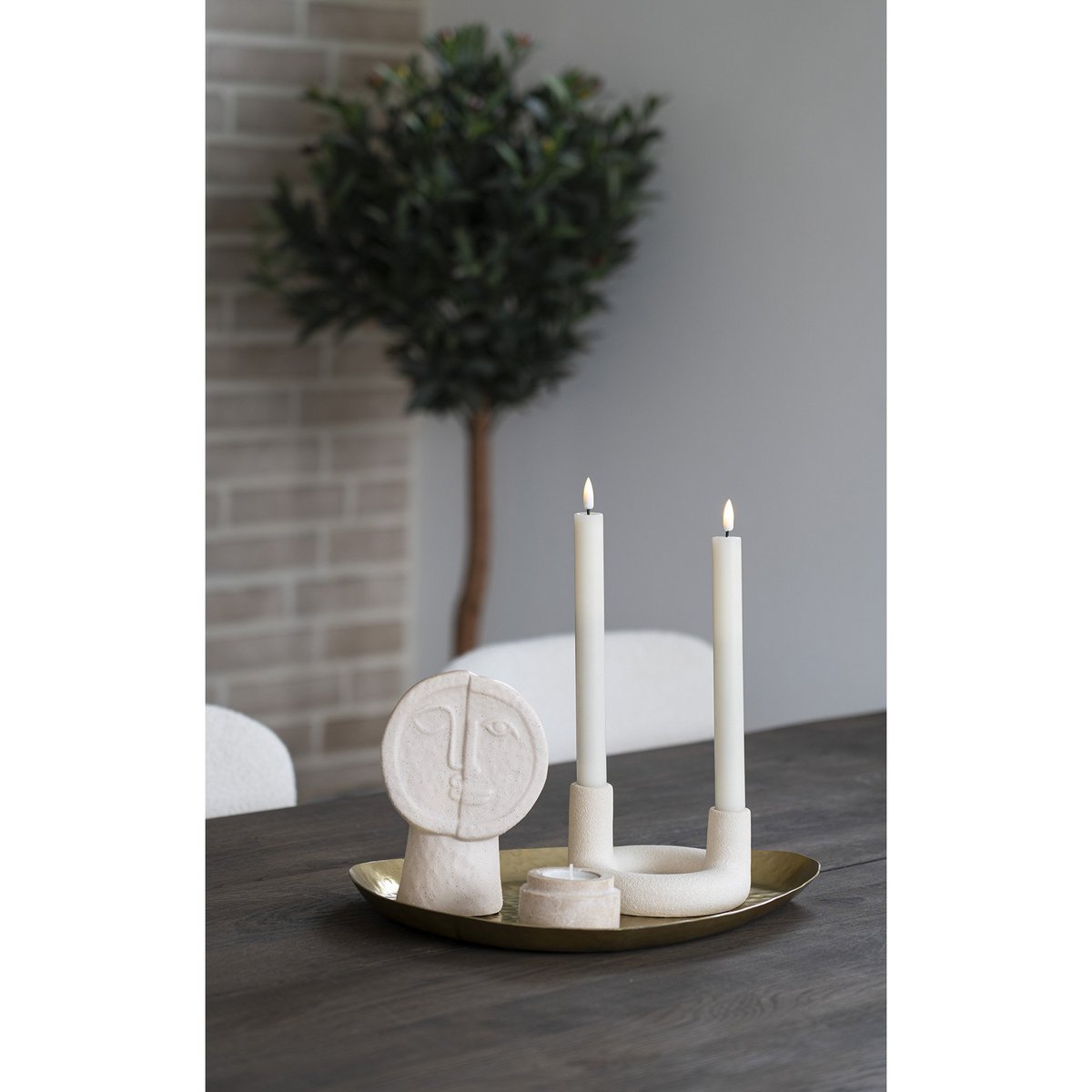 Bougeoir en céramique – Beige