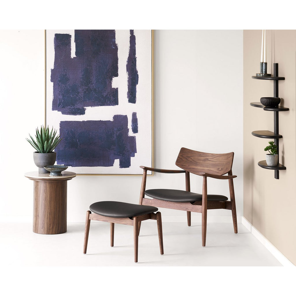 Étagère murale Aliano chêne et noir – 80 × 17,5 × 88 cm