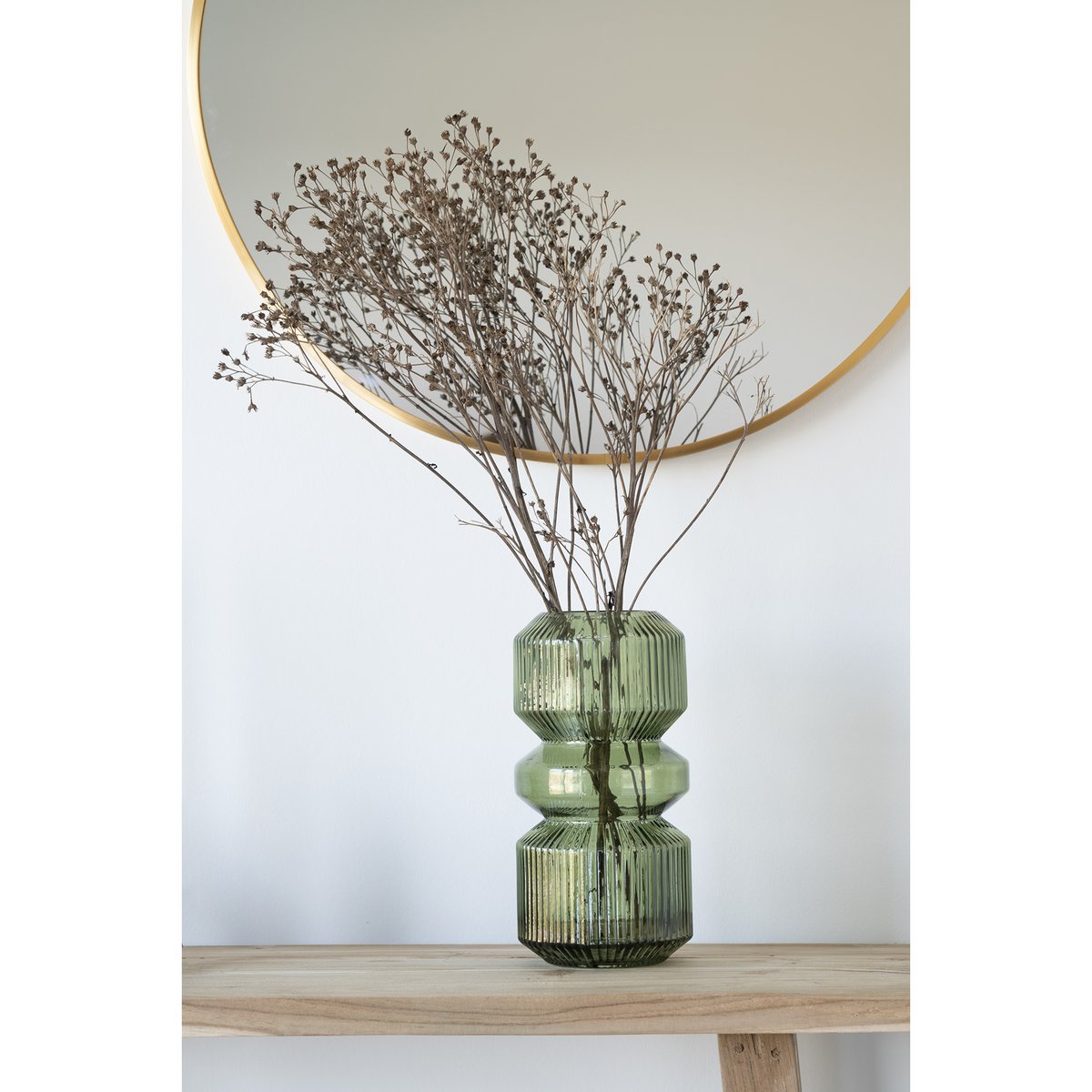 Miroir Madrid - Aluminium, Verre, Laiton - Ø60 cm