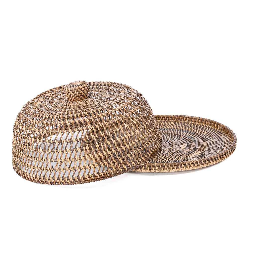 Cloche alimentaire en rotin tressé – Brun Naturel – M | Bazar Bizar