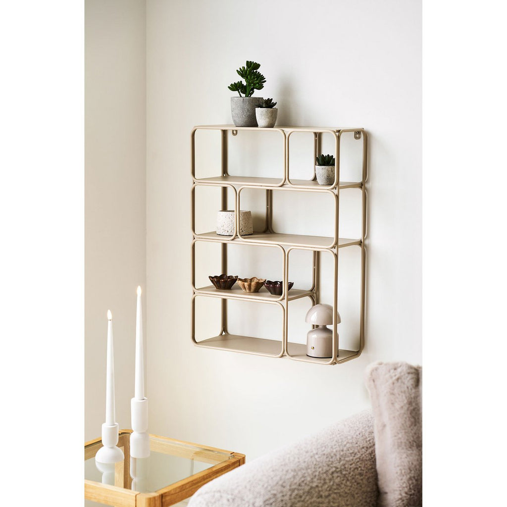Lanciano Étagère murale, métal, beige, 48x18x64 cm