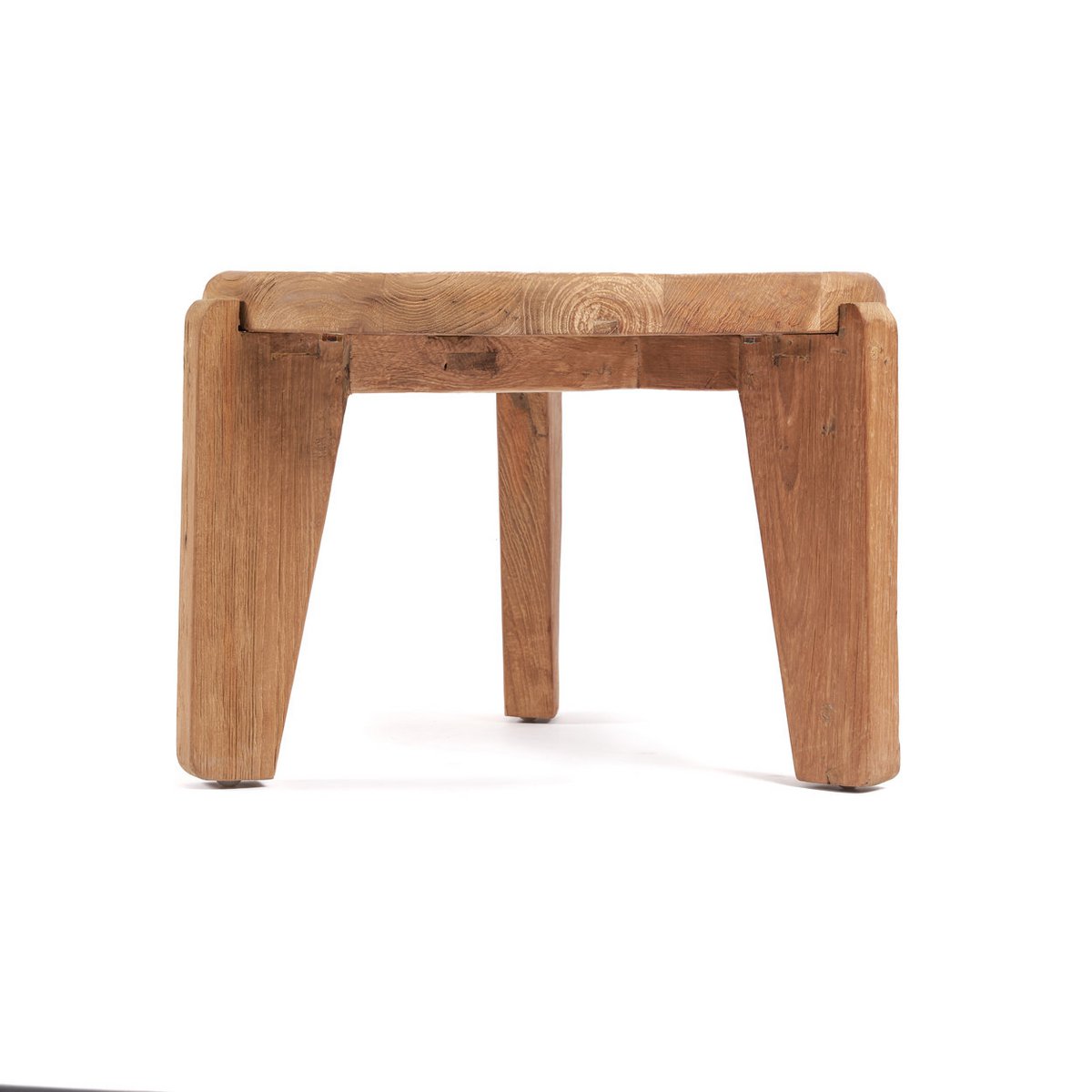 Table basse Wabi Sabi S en teck récupéré – Ø 50 cm
