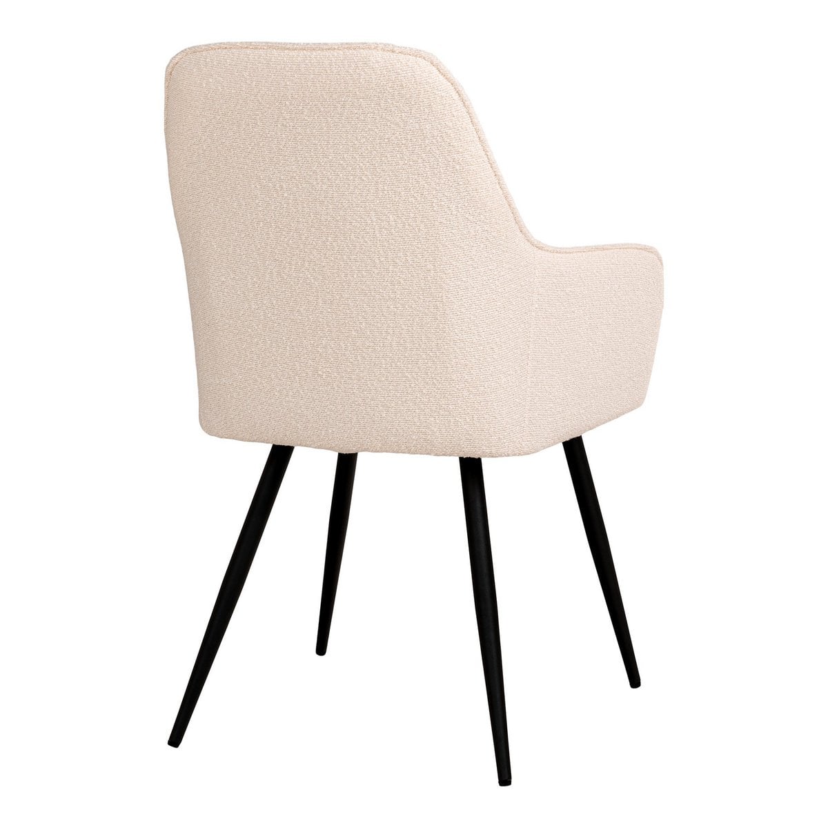 Chaise de salle à manger Harbo - Bouclé blanc, pieds noirs - Lot de 2