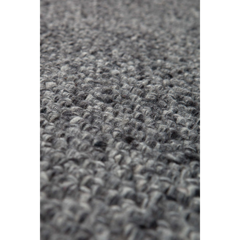 Tapis Kulti Gris en laine mélangée à franges 120 × 170 cm