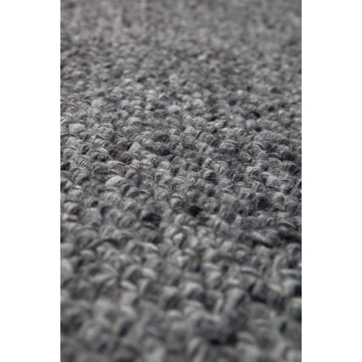 Tapis Kulti Gris en laine mélangée à franges 120 × 170 cm