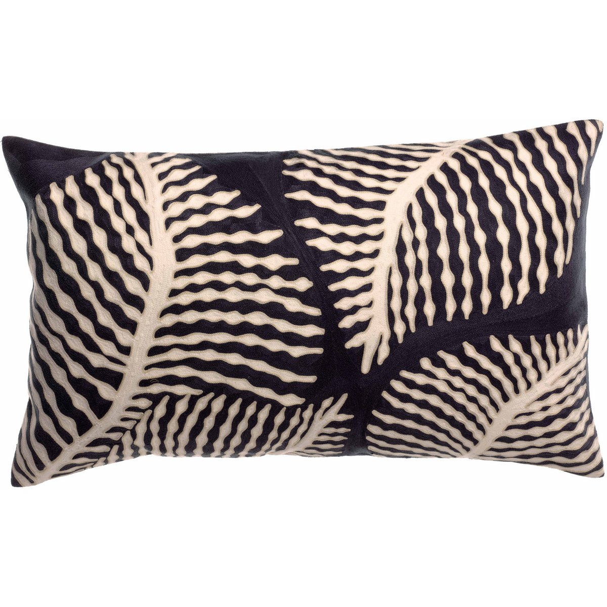 Coussin brodé Flora Marine 40 x 65