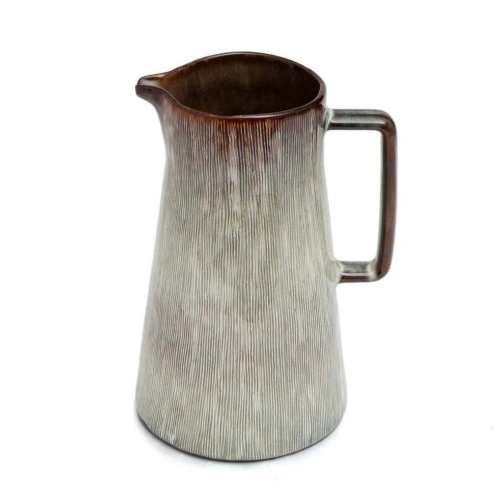 Pichet en grès Peniche – Crème et Brun – 23,5cm | Bazar Bizar