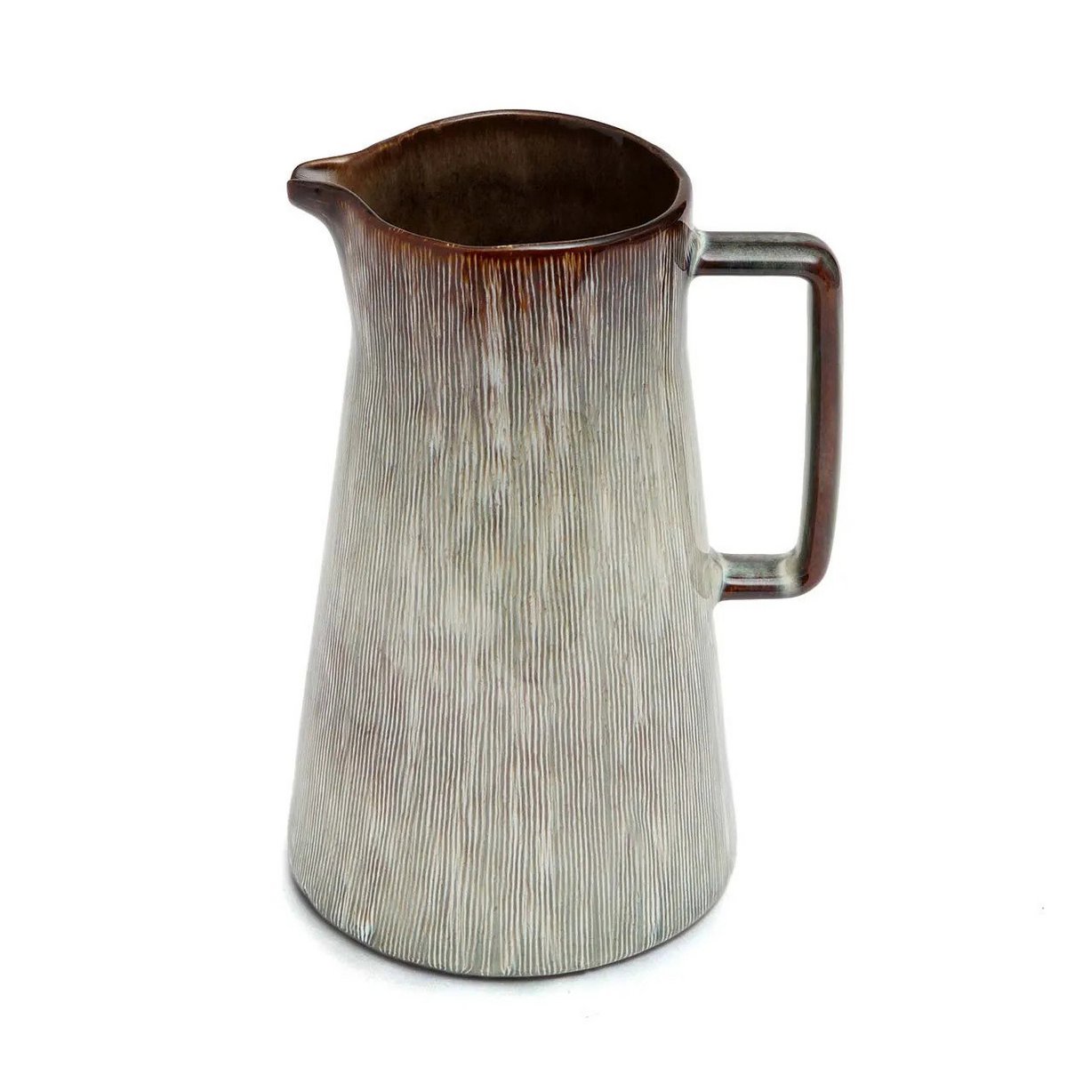 Pichet en grès Peniche – Crème et Brun – 23,5cm | Bazar Bizar