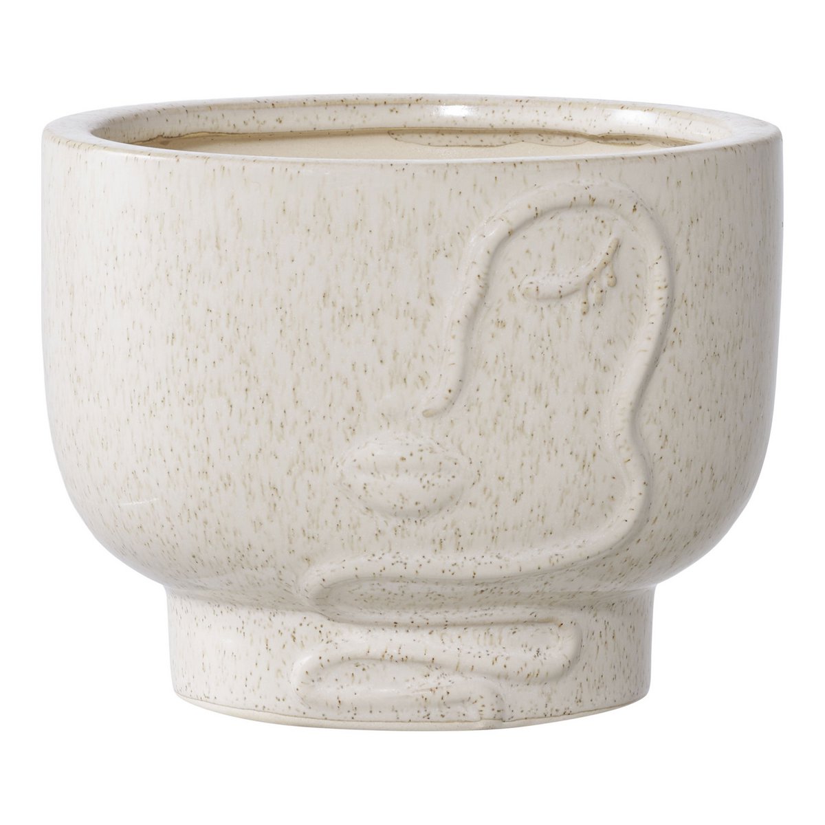 Pot de Fleur en Céramique Beige – Ø15x12 cm