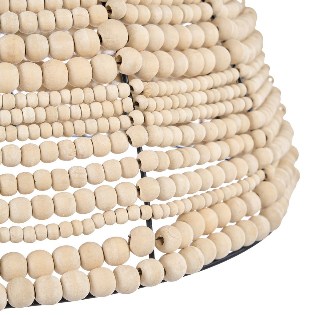 Suspension dôme en perles de bois – Naturel | Bazar Bizar