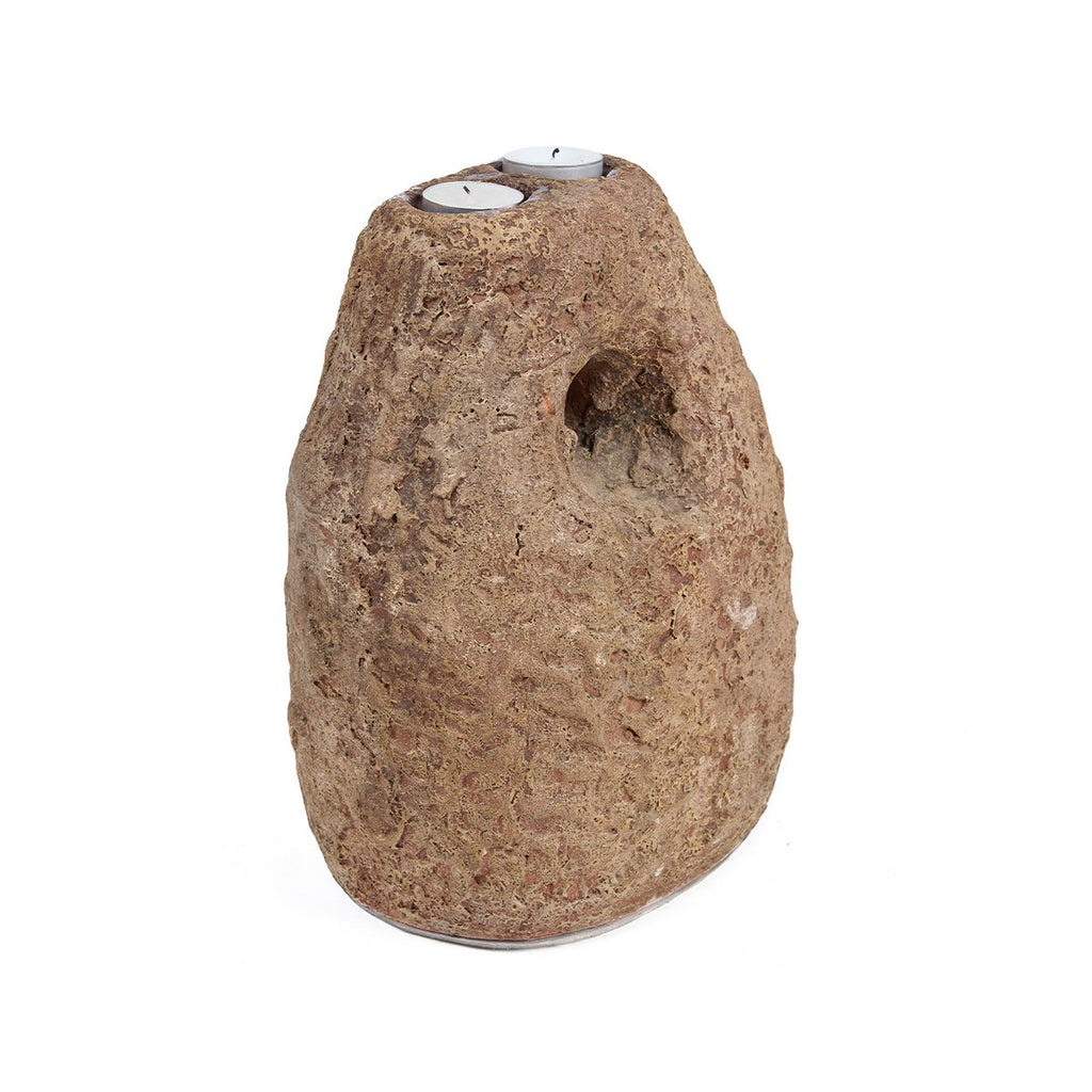Bougeoir en terre cuite Terra Totem – Marron | Bazar Bizar