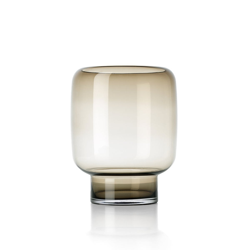 Vase Smoky Cube en verre fumé brun 30 cm