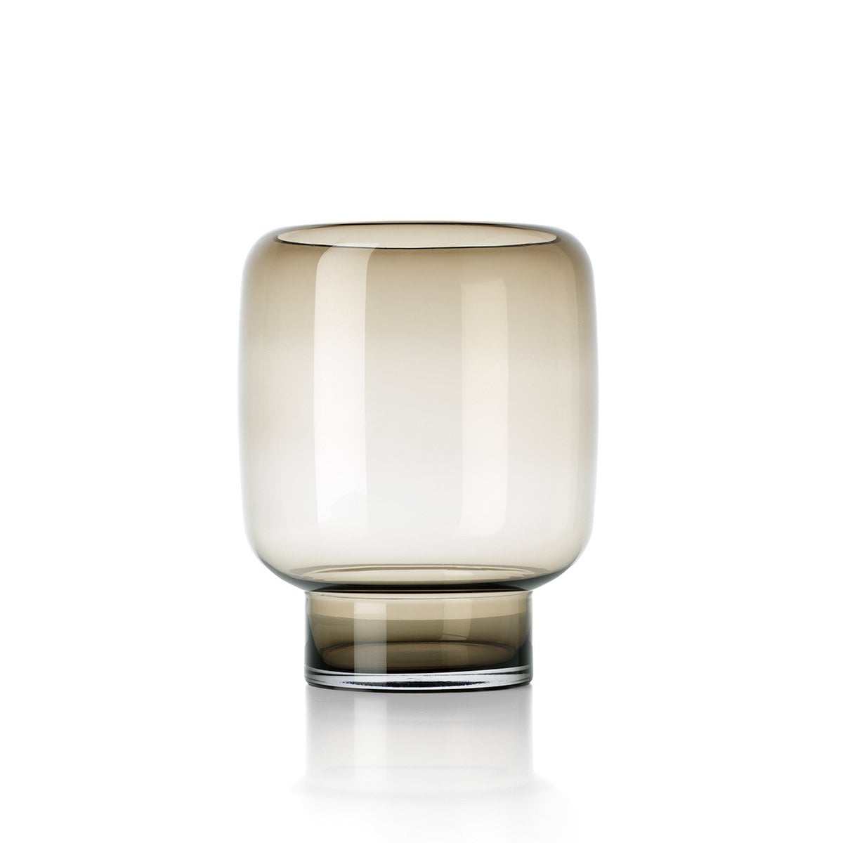 Vase Smoky Cube en verre fumé brun 30 cm