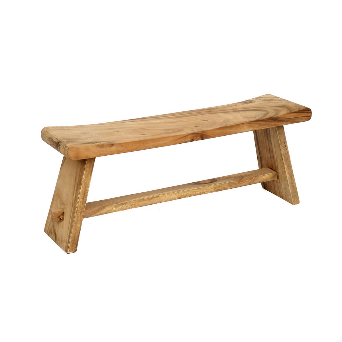 Banc en bois massif Suar – Naturel – 120cm | Bazar Bizar