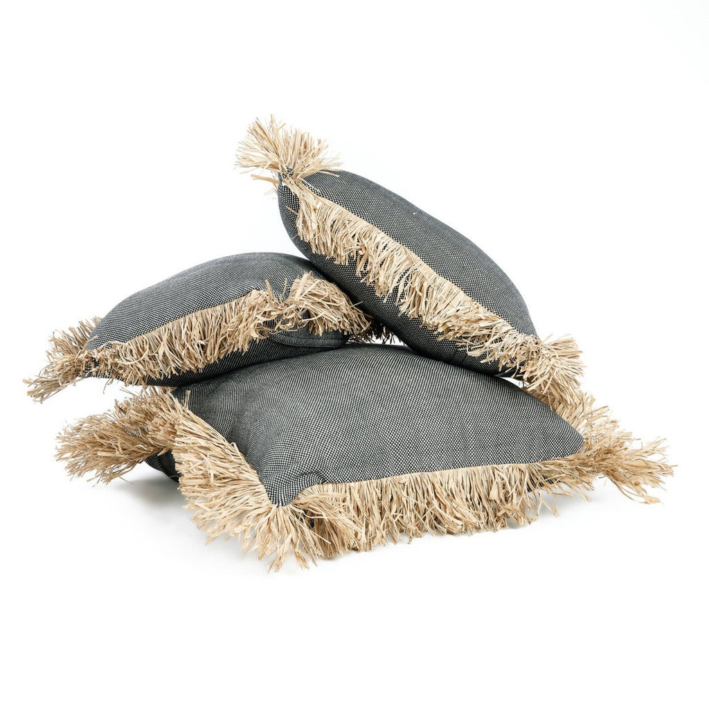 Housse de coussin Bonita noir et naturel 40 × 40 cm
