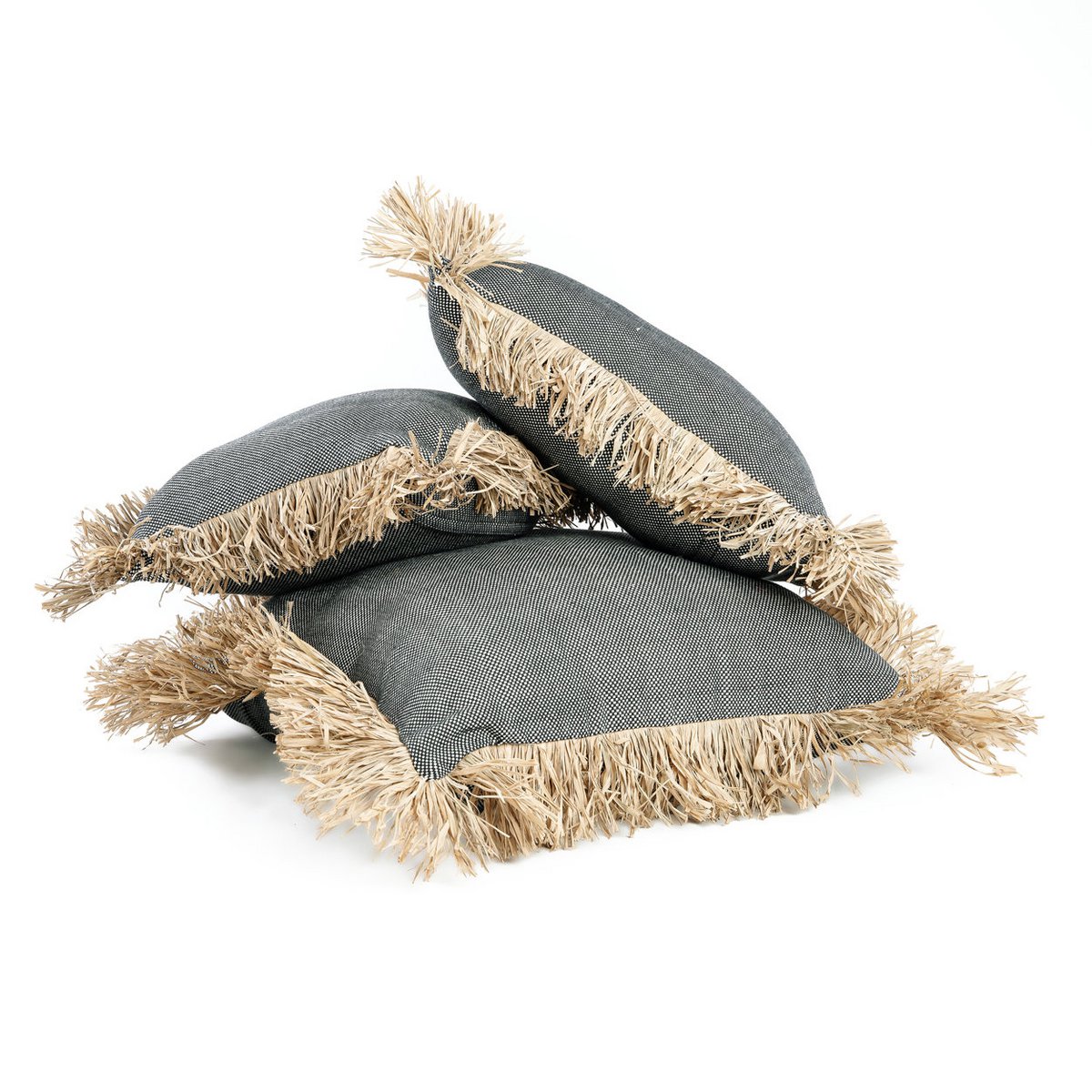 Housse de coussin Bonita noir et naturel 40 × 40 cm