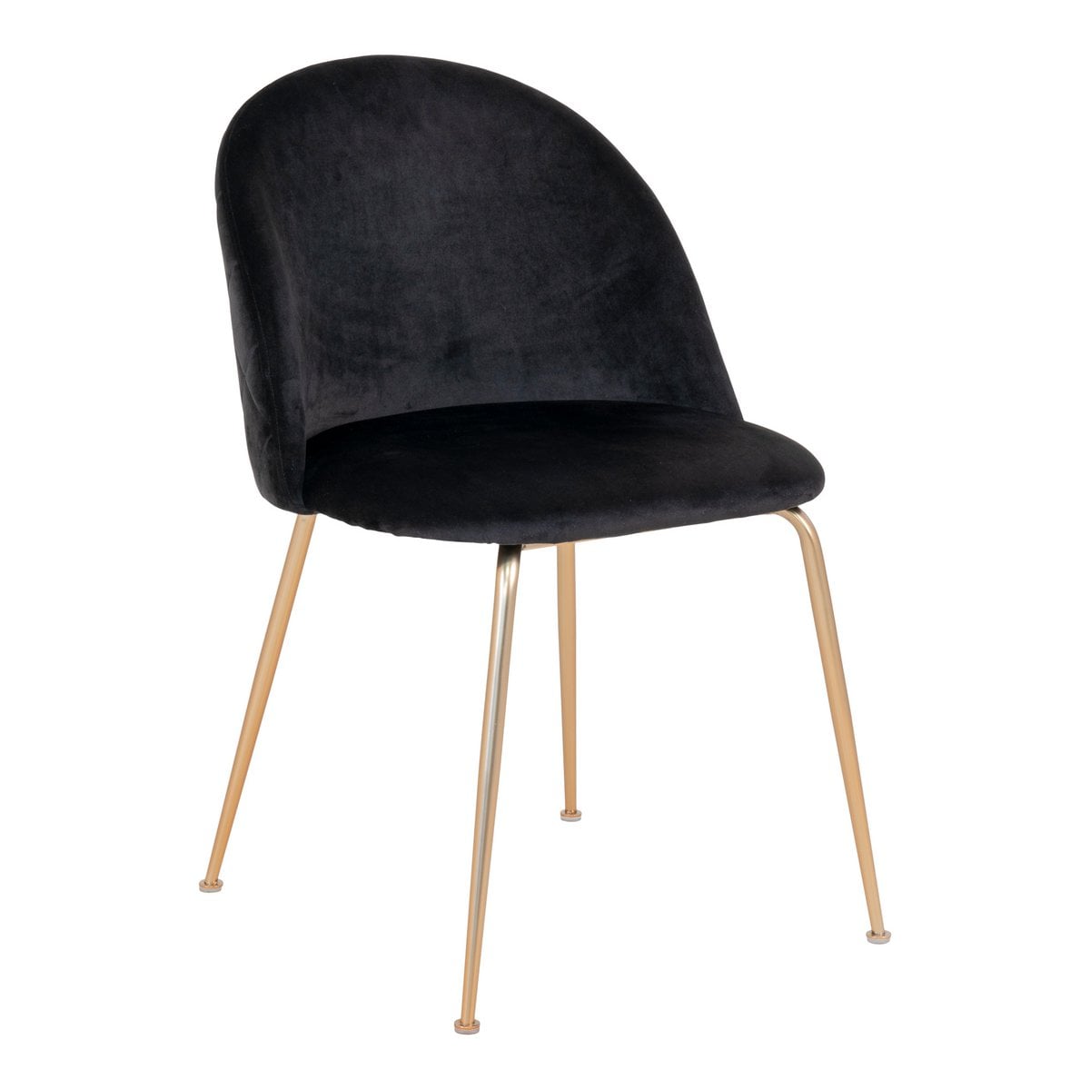 Chaise de salle à manger Geneve - Velours, Acier, Noir - Lot de 2