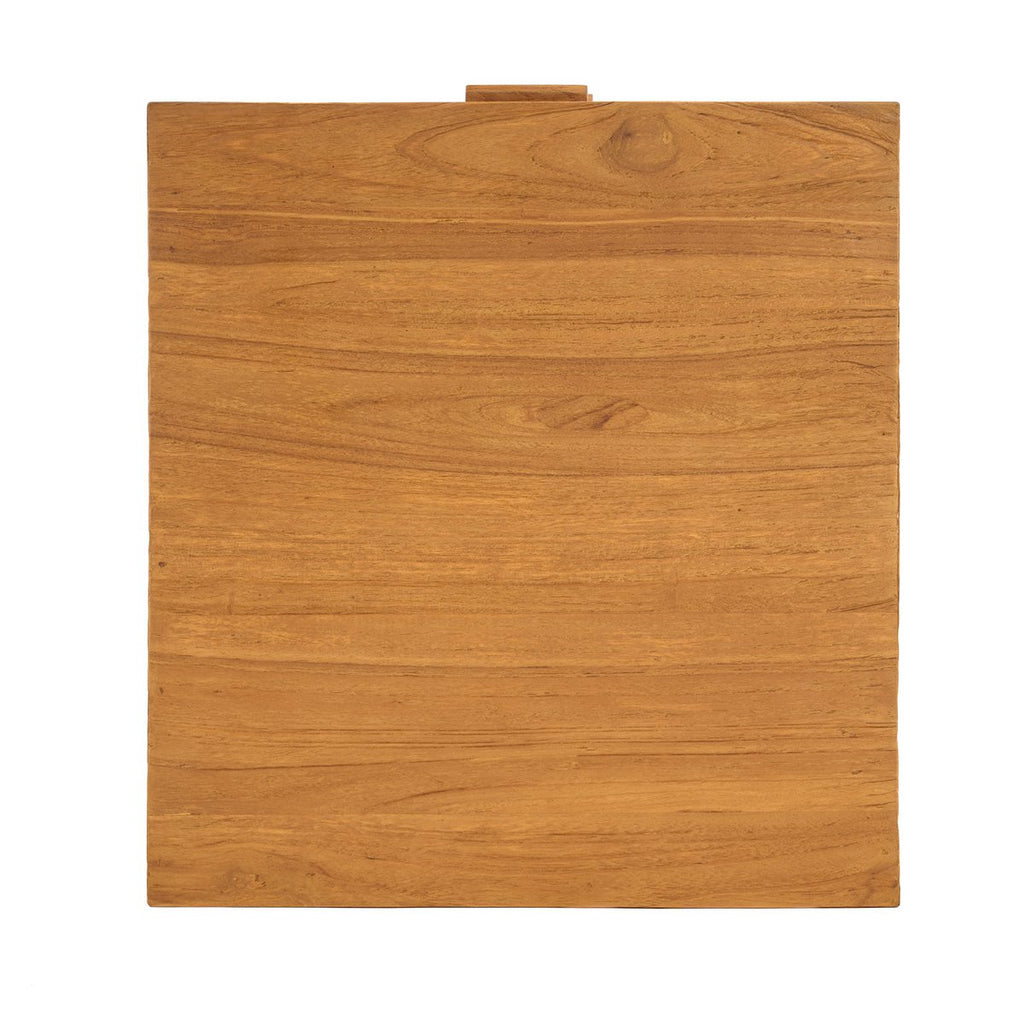 Table de nuit Harmony en teck et rotin naturel – 2 tiroirs