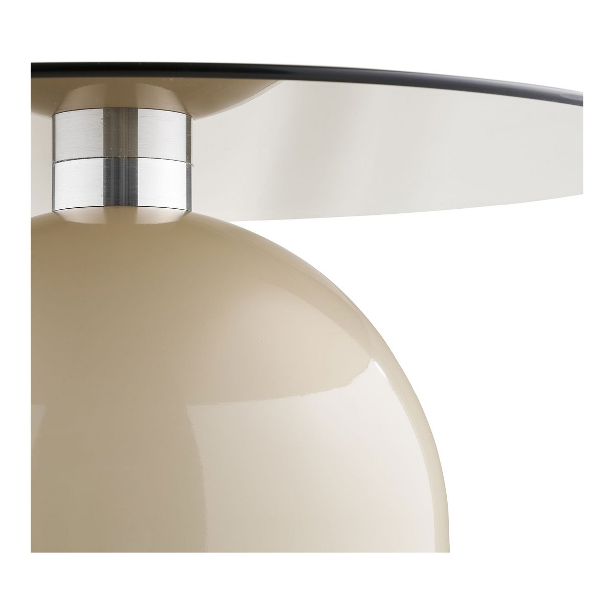Ravello Table basse, verre trempé/métal, gris/beige, ø70x33 cm