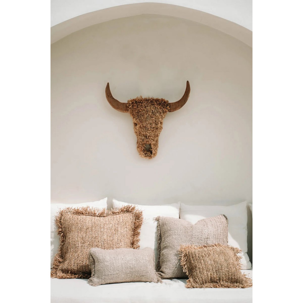 Housse de coussin en coton Oh My Gee – Beige – 60×60cm | Bazar Bizar