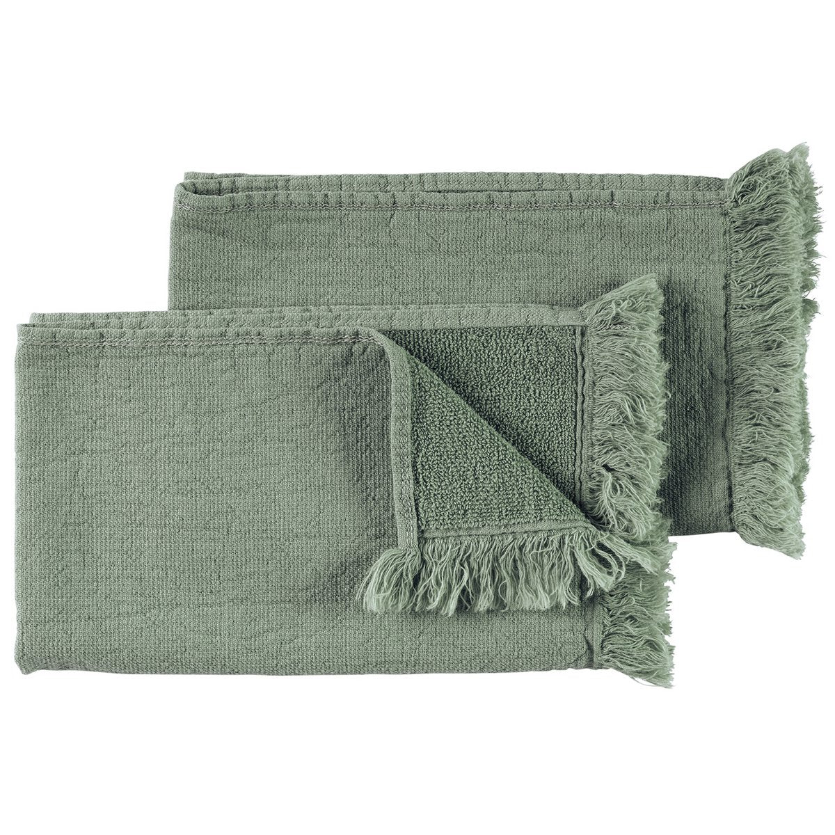 Luna Détox Green – Lot de 2 Serviettes Invités 30 x 50 cm