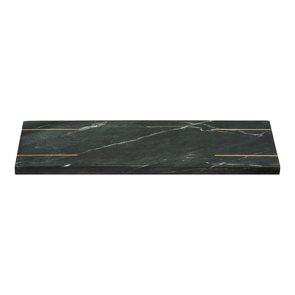 Plateau Diu en marbre noir et coloris laiton 38 × 12,5 cm