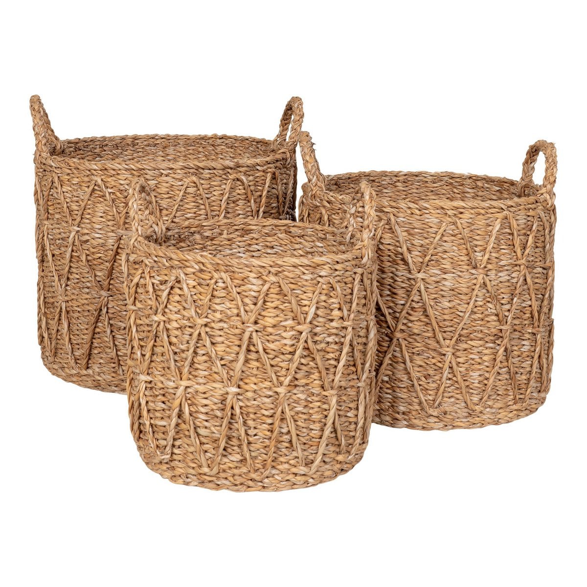 Paniers Krabi en Jonc de Mer Naturel - Lot de 3 (S, M, L)
