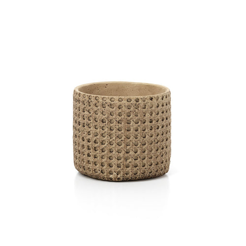 Cache-pot en béton effet rotin RattanRock – Naturel – Taille M | Bazar Bizar