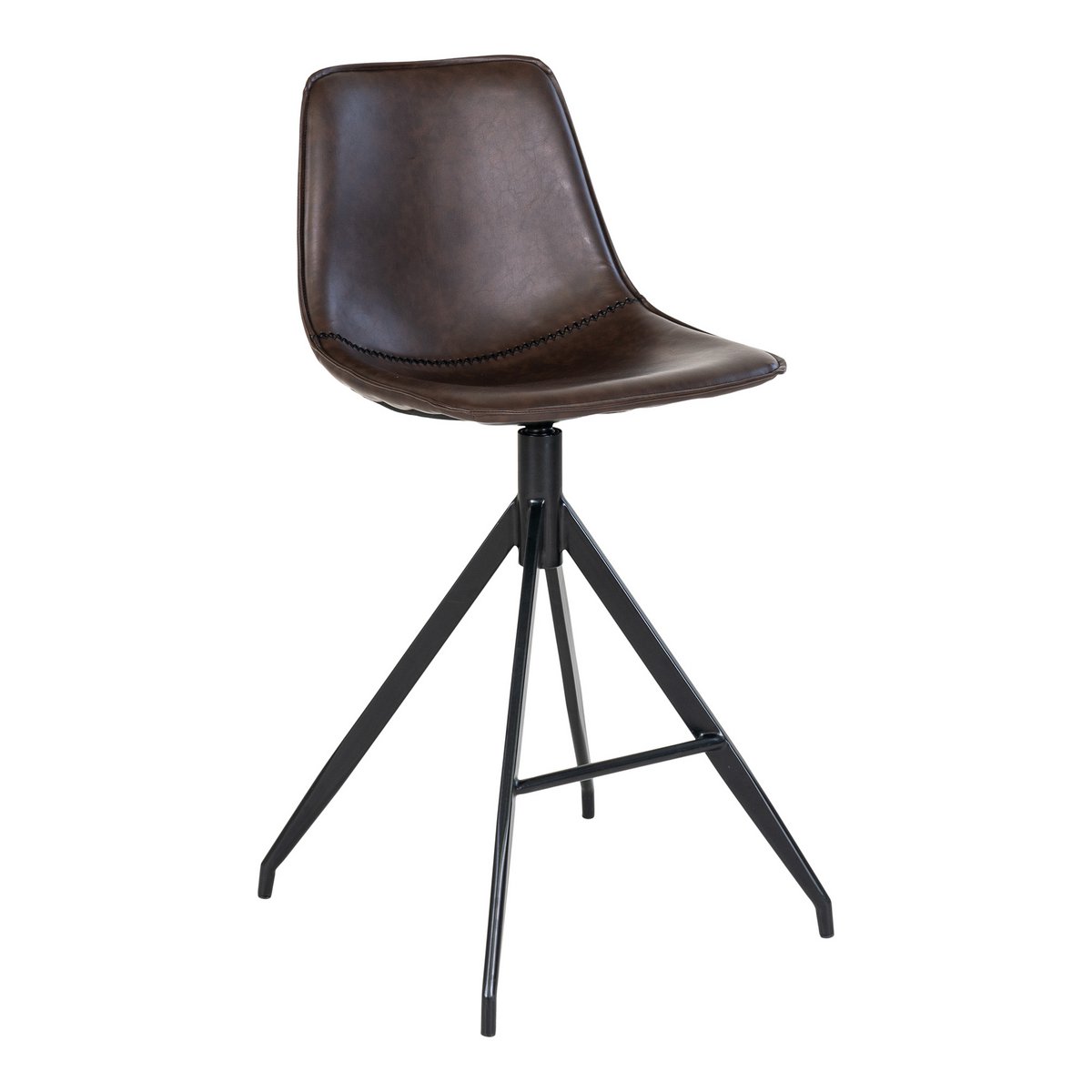 Chaise de comptoir Monaco – Cuir PU marron (lot de 2)