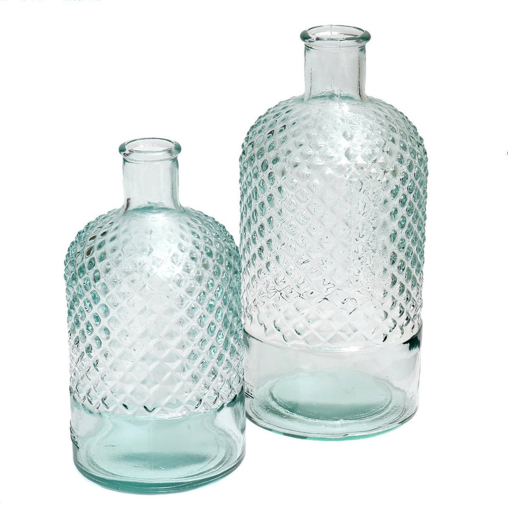 Bouteille Zuanshí en verre bleu 28 cm
