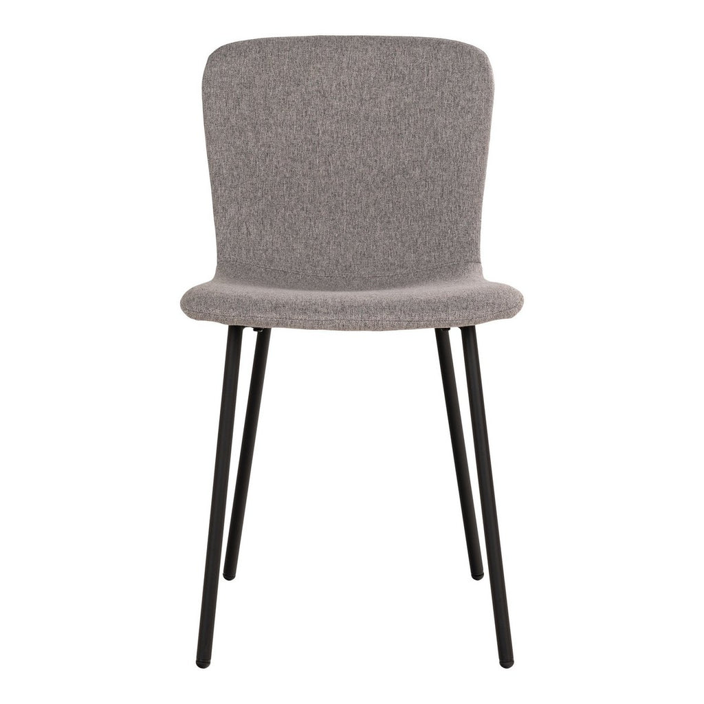 Chaise de salle à manger Halden – Gris clair & pieds noirs (lot de 2)